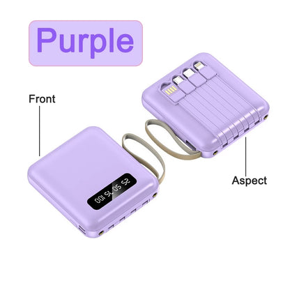 20000mAh Fast Charging Power Bank with Multifunctional Cable & LED Light