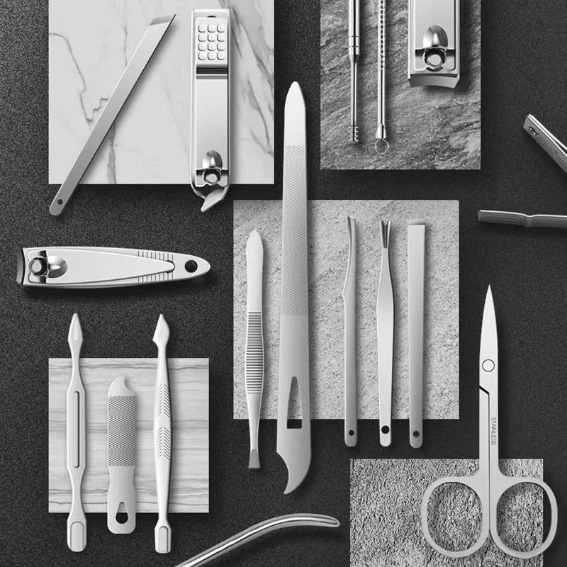 19-piece Stainless Steel Manicure and Pedicure Grooming Set