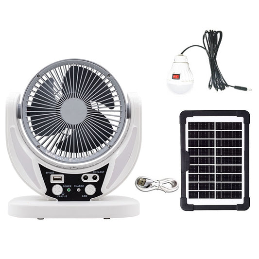 Solar Rechargeable Emergency Fan with LED Light