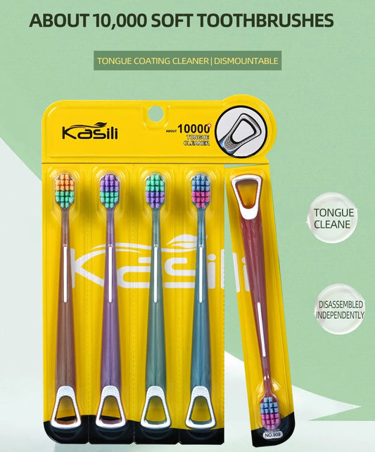 2-in-1 Toothbrush & Tongue Scraper 5pcs/set