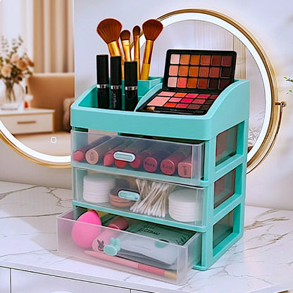 3-Tier Plastic Cosmetic Drawer and Desktop Organizer