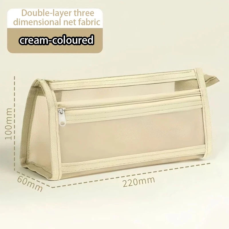 Double Layer Mesh Pencil Case