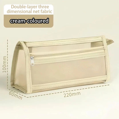 Double Layer Mesh Pencil Case