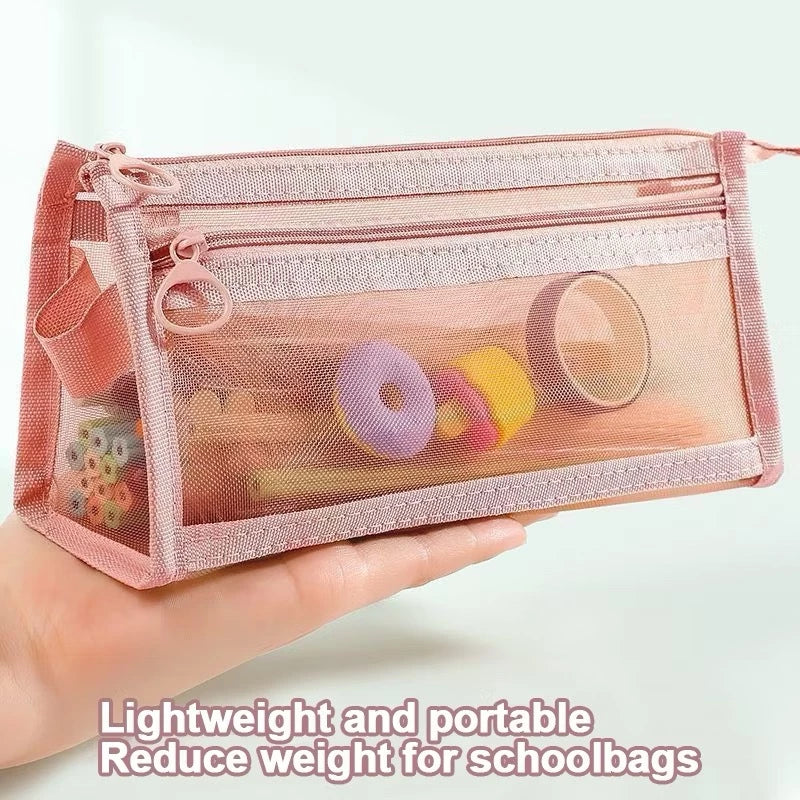 Double Layer Mesh Pencil Case