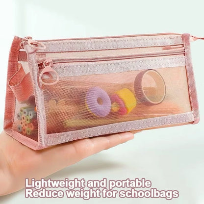 Double Layer Mesh Pencil Case