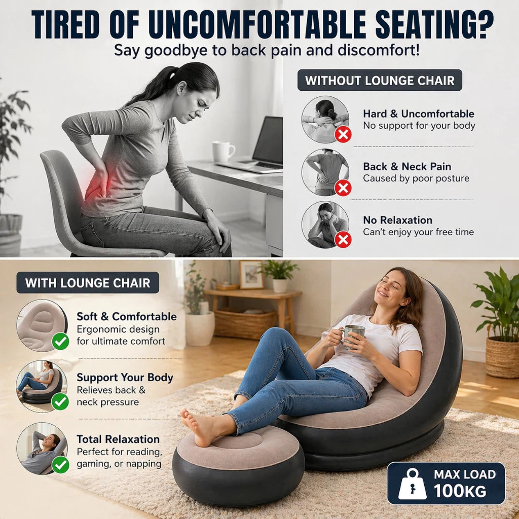 Inflatable Lounge Chair with Foot Stool