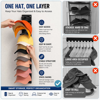 Wall Mounted Baseball Cap Organizer