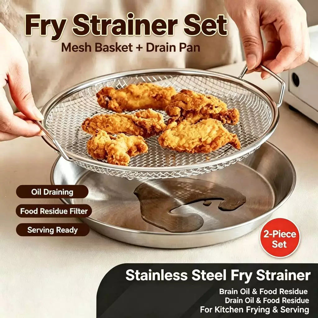 2-in-1 Stainless Steel Oil Drainer with Tray