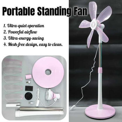 5-Blade Portable Adjustable Standing Fan