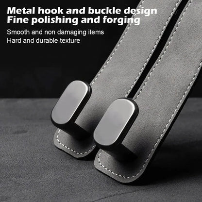 2-in-1 Suede Car Seat Headrest Hooks