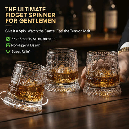 360° Rotating Whiskey Glass with LED Light Coaster