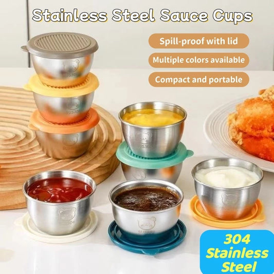 Stainless Steel Dipping Sauce Container with Lid