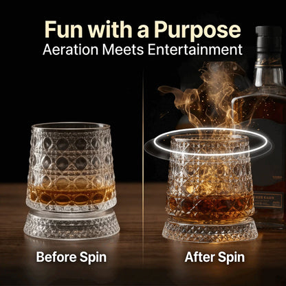 360° Rotating Whiskey Glass with LED Light Coaster