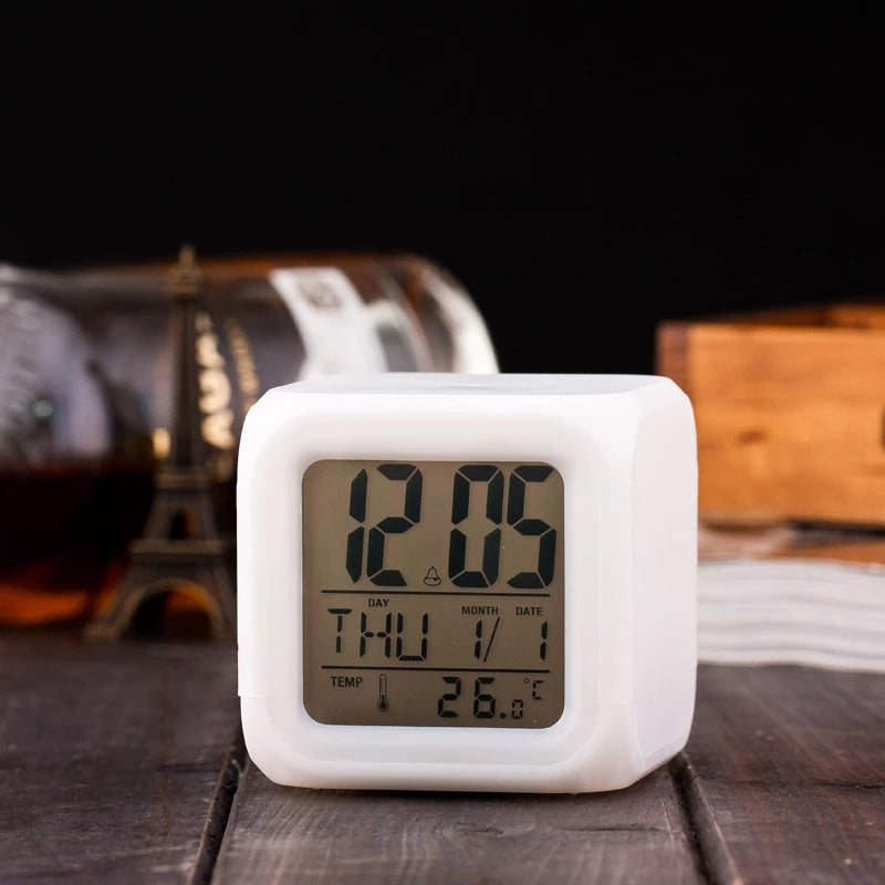 7-Color Glowing LED Digital Alarm Clock