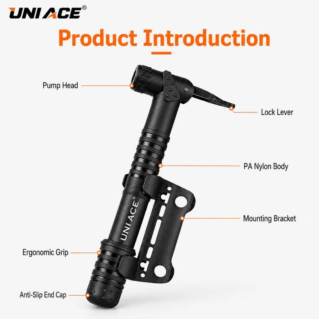 Portable Mini Bike Pump with Bracket