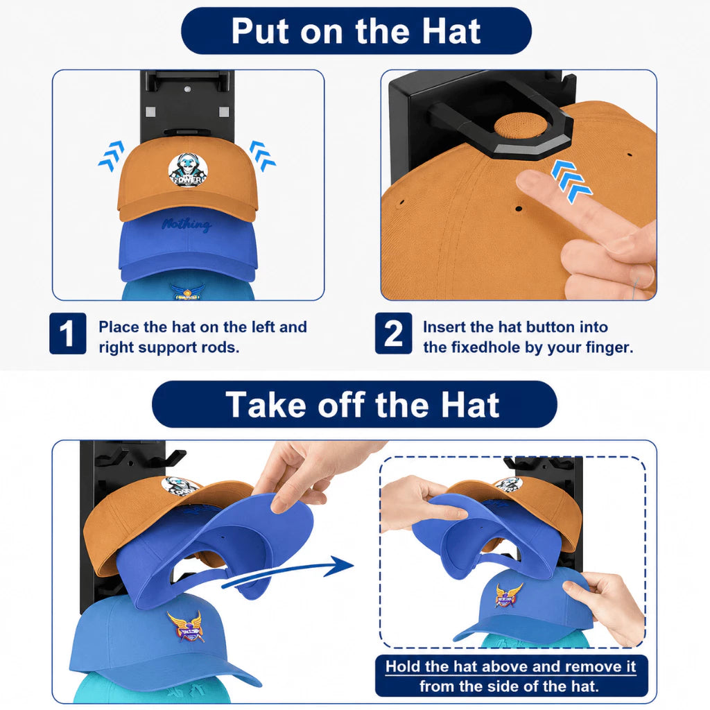 Wall Mounted Baseball Cap Organizer