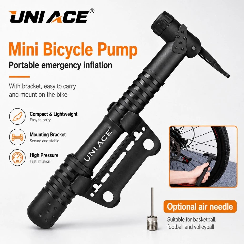 Portable Mini Bike Pump with Bracket