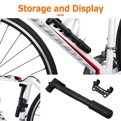 Portable Mini Bike Pump with Bracket