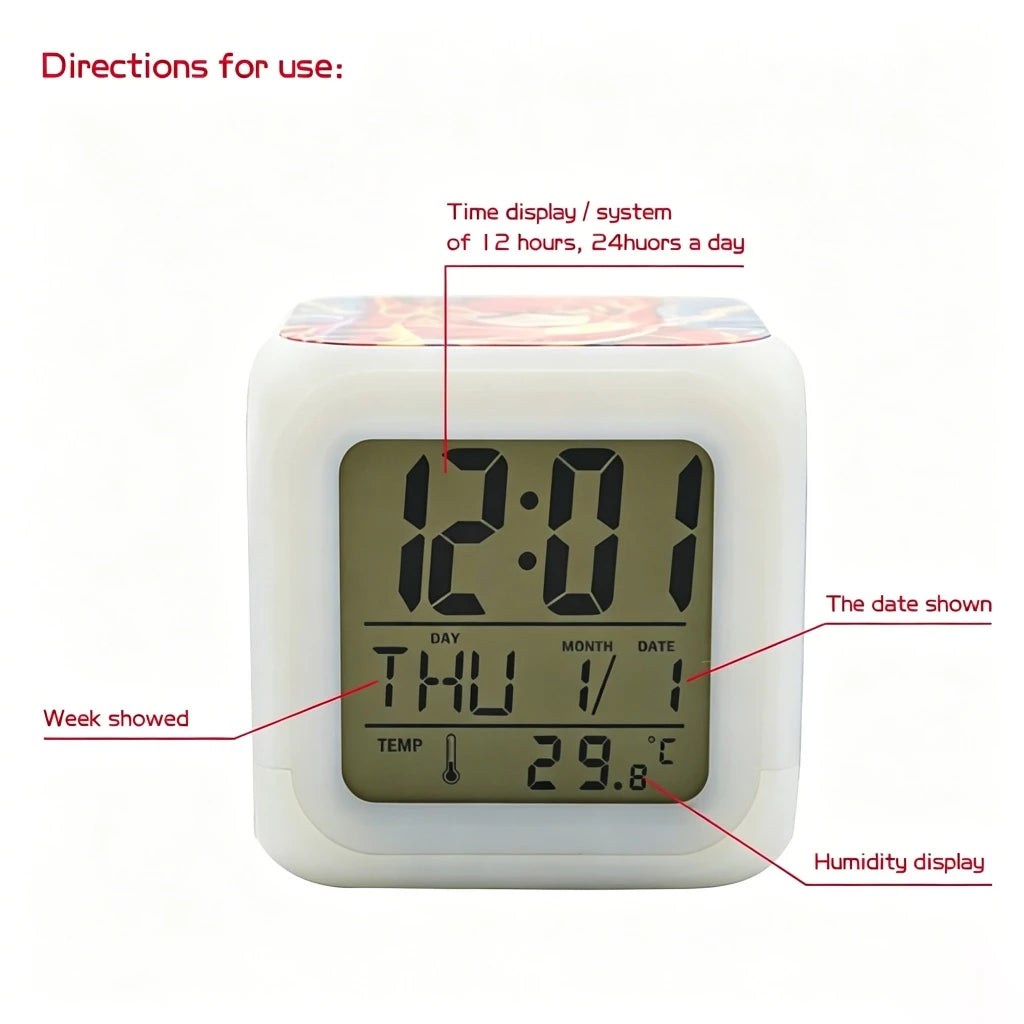 7-Color Glowing LED Digital Alarm Clock