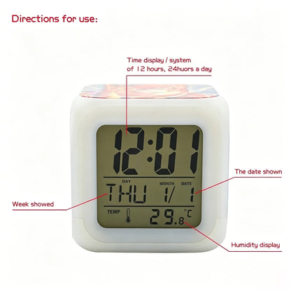 7-Color Glowing LED Digital Alarm Clock