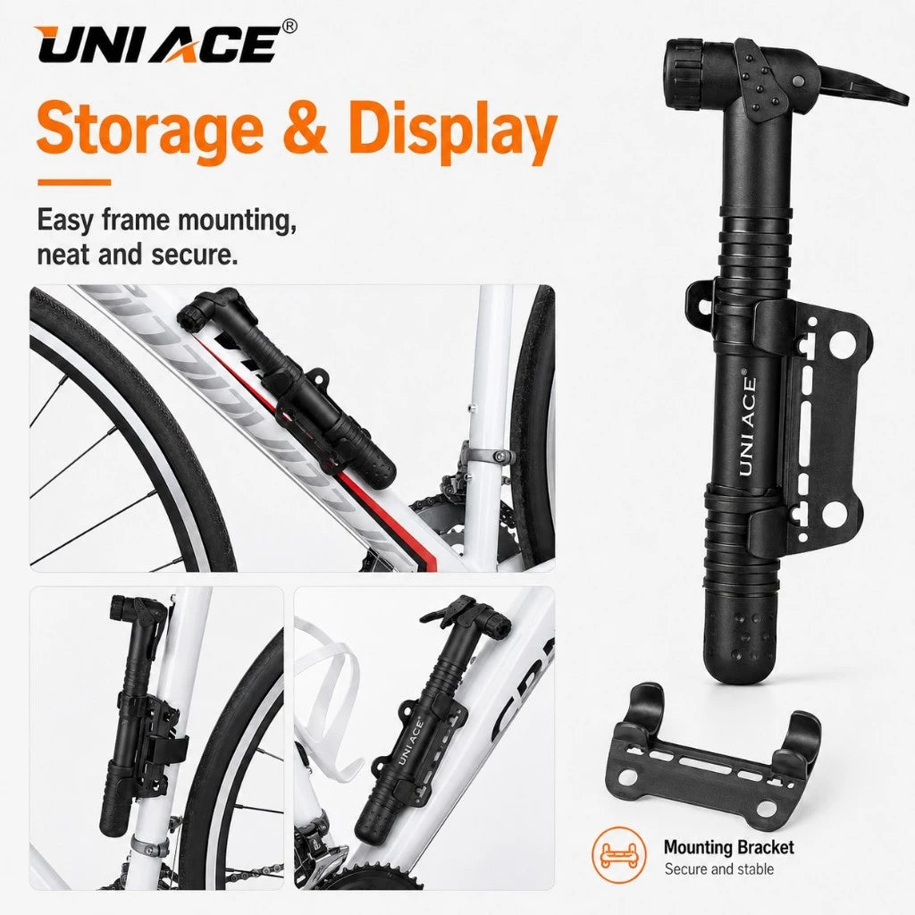 Portable Mini Bike Pump with Bracket