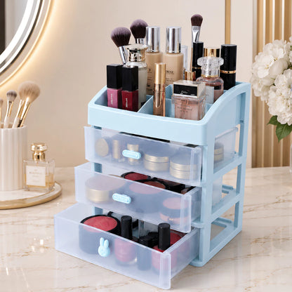 3-Tier Plastic Cosmetic Drawer and Desktop Organizer