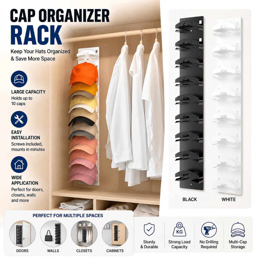 Wall Mounted Baseball Cap Organizer