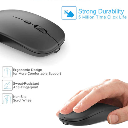 Rechargeable 2.4GHz Wireless Bluetooth Ultra-Thin Mouse