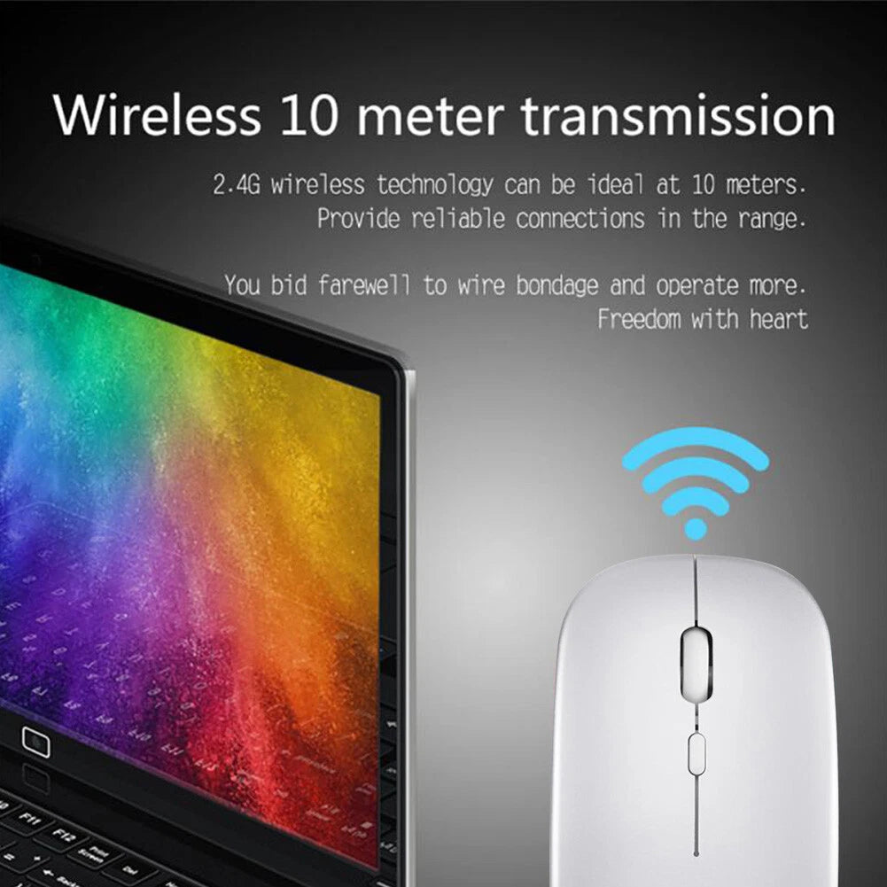 Rechargeable 2.4GHz Wireless Bluetooth Ultra-Thin Mouse