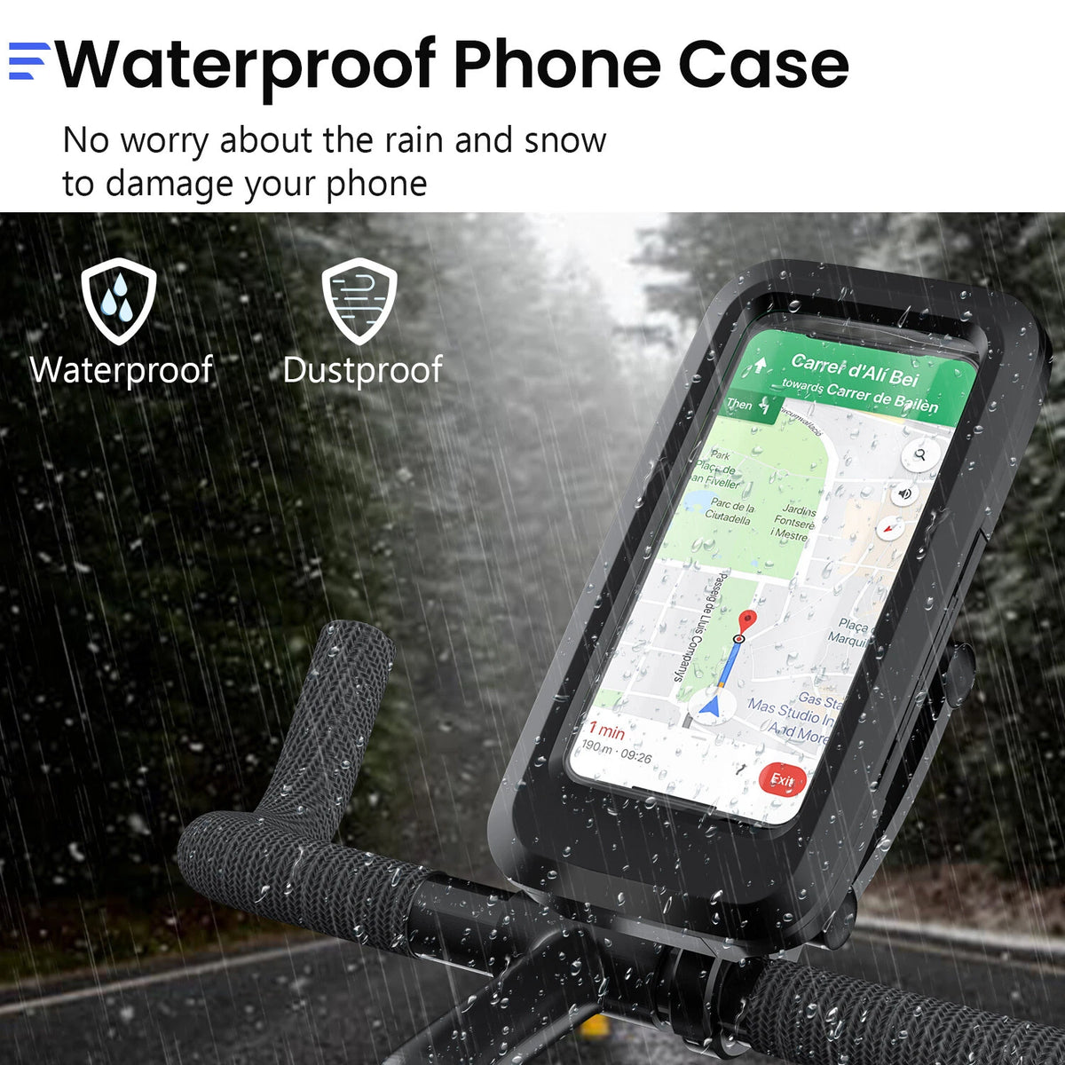 Adjustable Waterproof Motorcycle & Bicycle Phone Holder Case