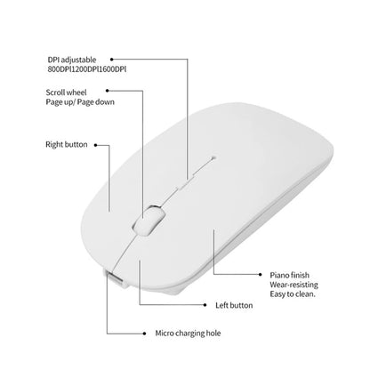 Rechargeable 2.4GHz Wireless Bluetooth Ultra-Thin Mouse