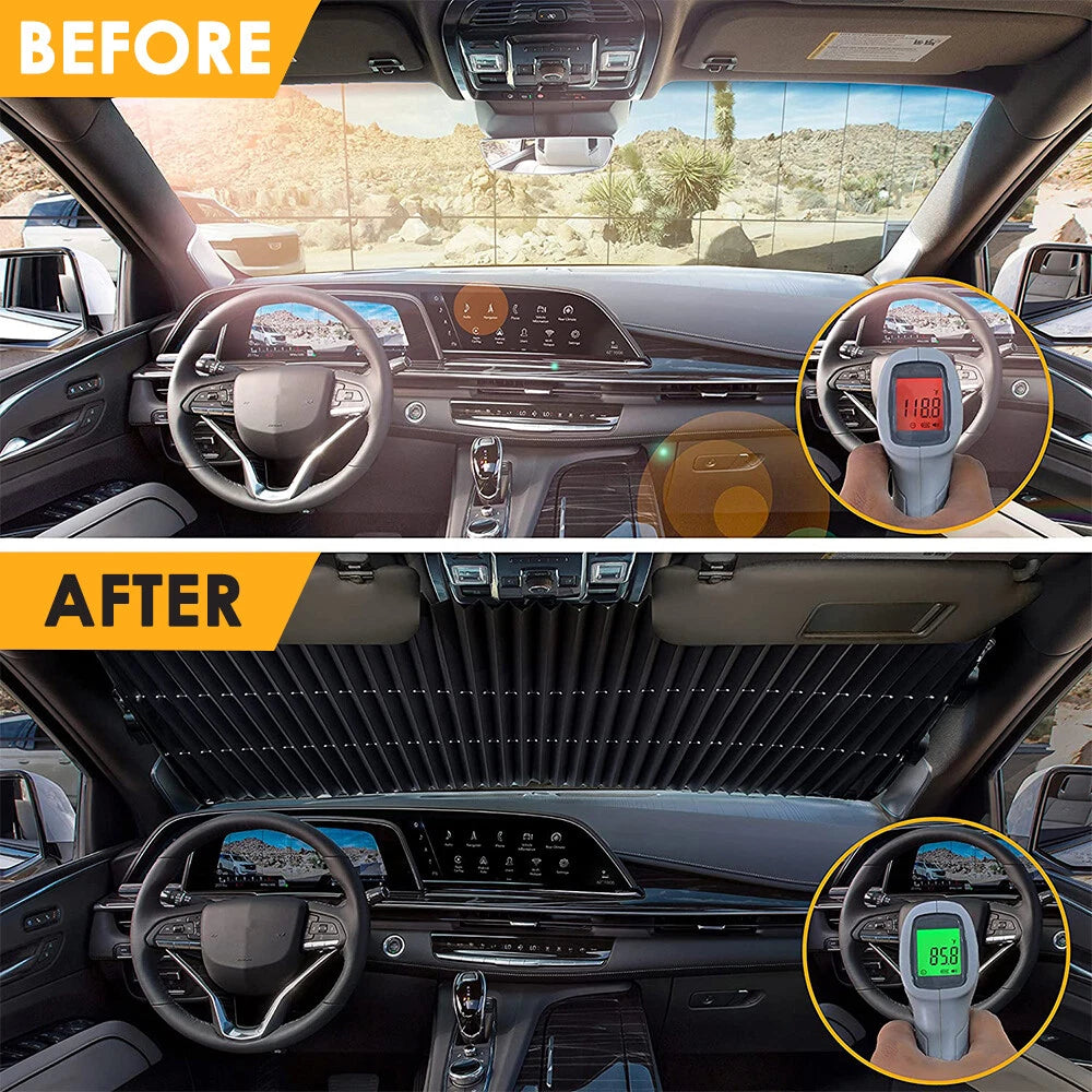 Retractable Car Windshield Sun Shade