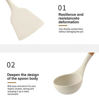 3-Piece White Silicone Cooking Utensils Set