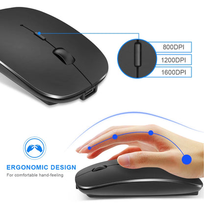 Rechargeable 2.4GHz Wireless Bluetooth Ultra-Thin Mouse