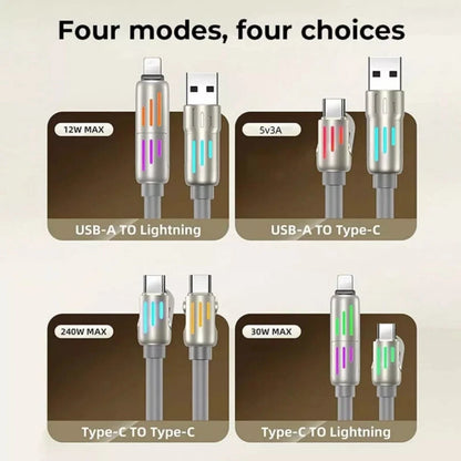 4-in-1 Fast Charging Cable 240W for iPhone and Android