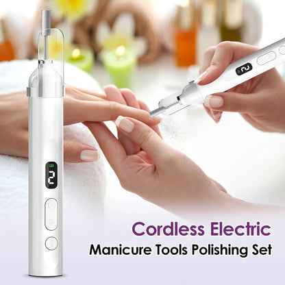 2-IN-1 Electric Nail Drill Kit with LED Light – Salon-Perfect Nails Anytime, Anywhere!
