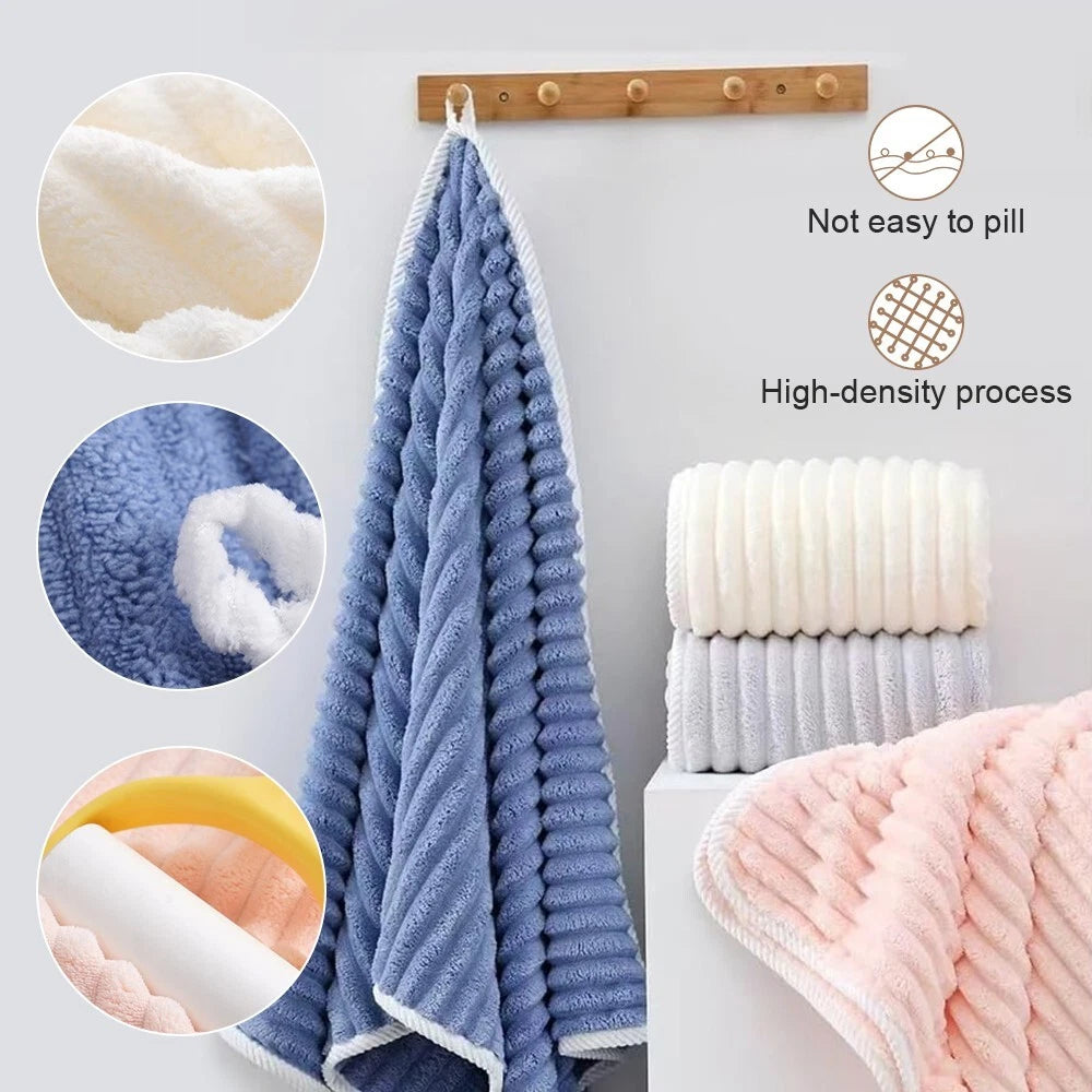 Thickened Soft Coral Fleece Bath Towel
