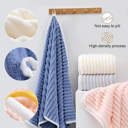 Thickened Soft Coral Fleece Bath Towel