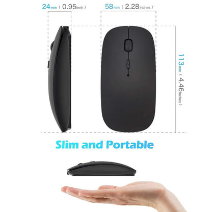 Rechargeable 2.4GHz Wireless Bluetooth Ultra-Thin Mouse