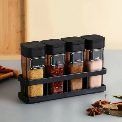 4pcs Seasoning Bottle with Rack