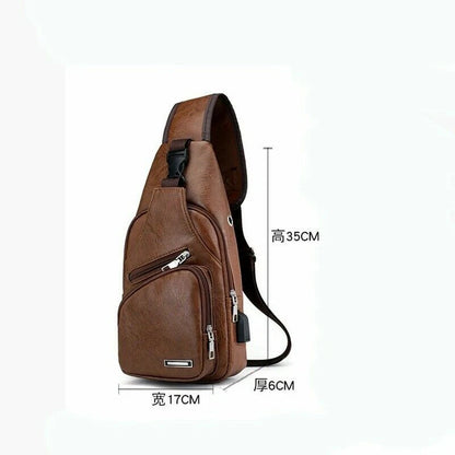 Men's Leather Chest Bag
