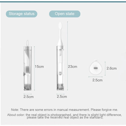 Portable Folding Toothbrush with Built-in Refillable Toothpaste Tube Set