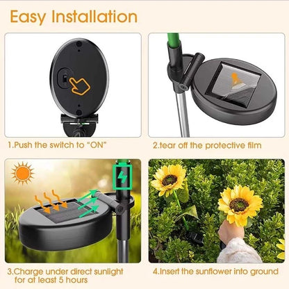 Sunflower Solar Outdoor Lights