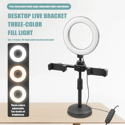 6-inch Ring light Dual Phone Stand