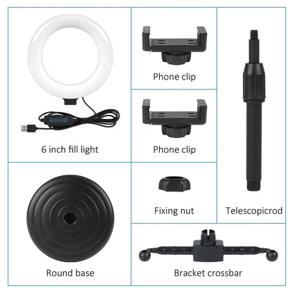 6-inch Ring light Dual Phone Stand