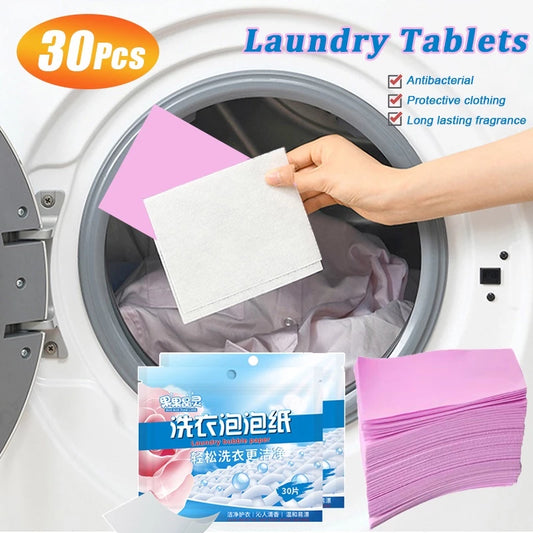 Easy Dissolve Laundry Bubble Paper | 30pcs/pack