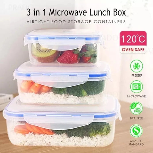 3PCS Airtight Leak-Proof Food Containers – Keep Your Food Fresher, Longer!