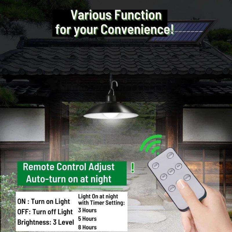 Solar Pendant Light With Remote Control