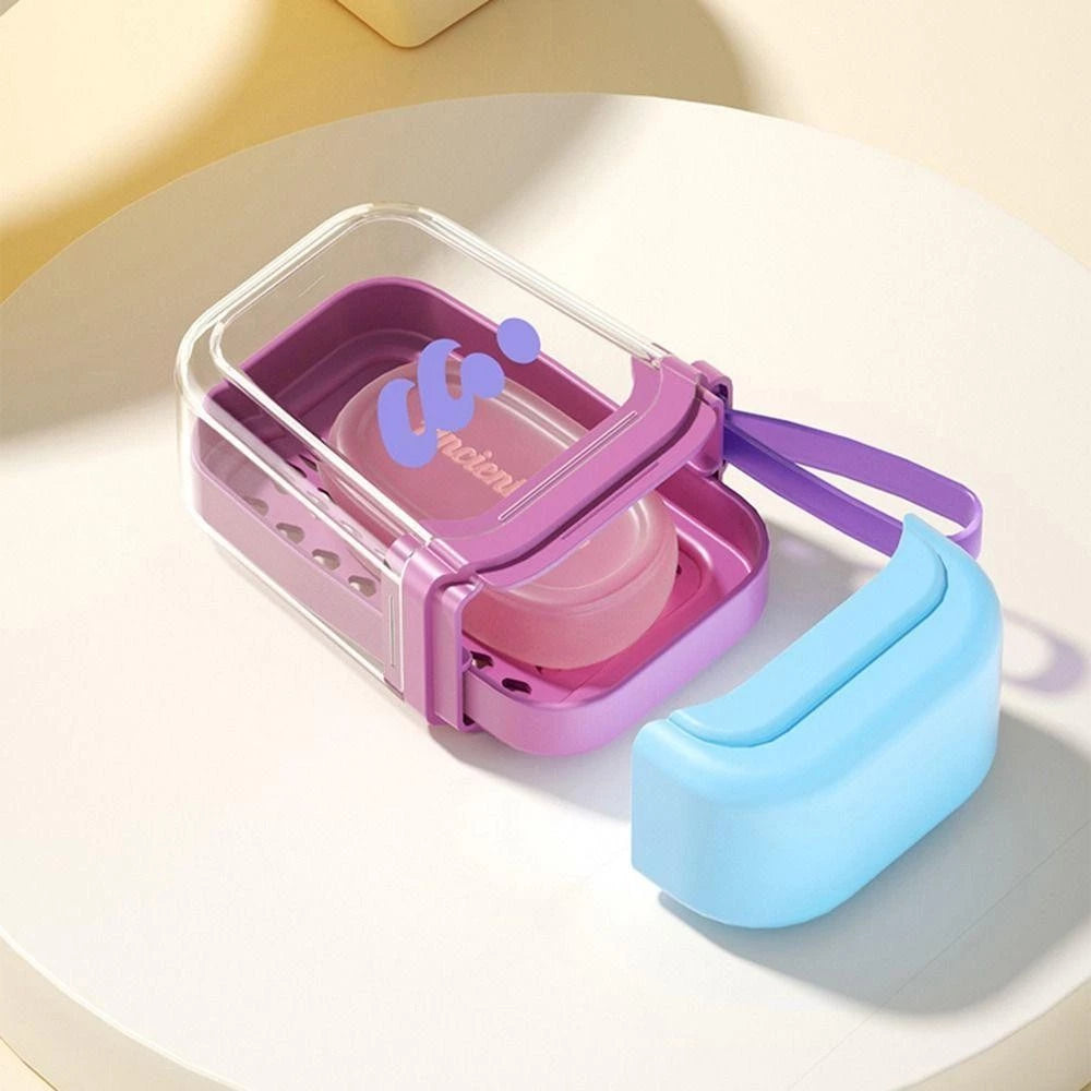 New Cute Travel Soap Case with Drain Tray & Lid