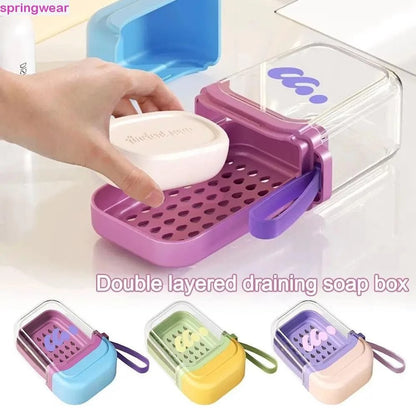 New Cute Travel Soap Case with Drain Tray & Lid
